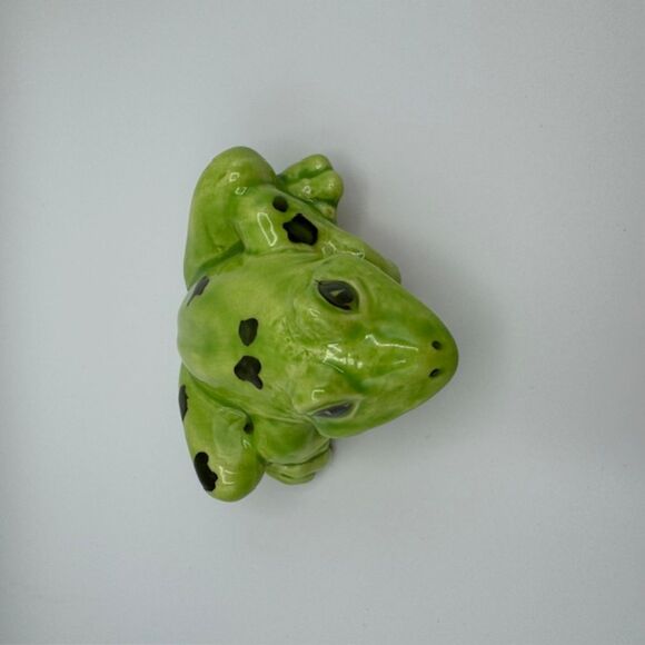 VTG Porcelain Green Frog Figurine SHELF SITTER 3.25"X3.25" Garden Animal Decor - Picture 14 of 14